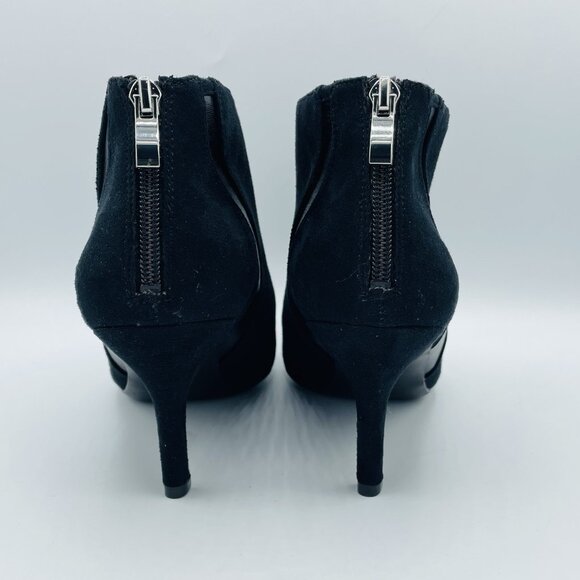 Life Stride Shoes Womens Size 10 M Black Sparrow Faux Suede Heels Booties Zip - Picture 7 of 11